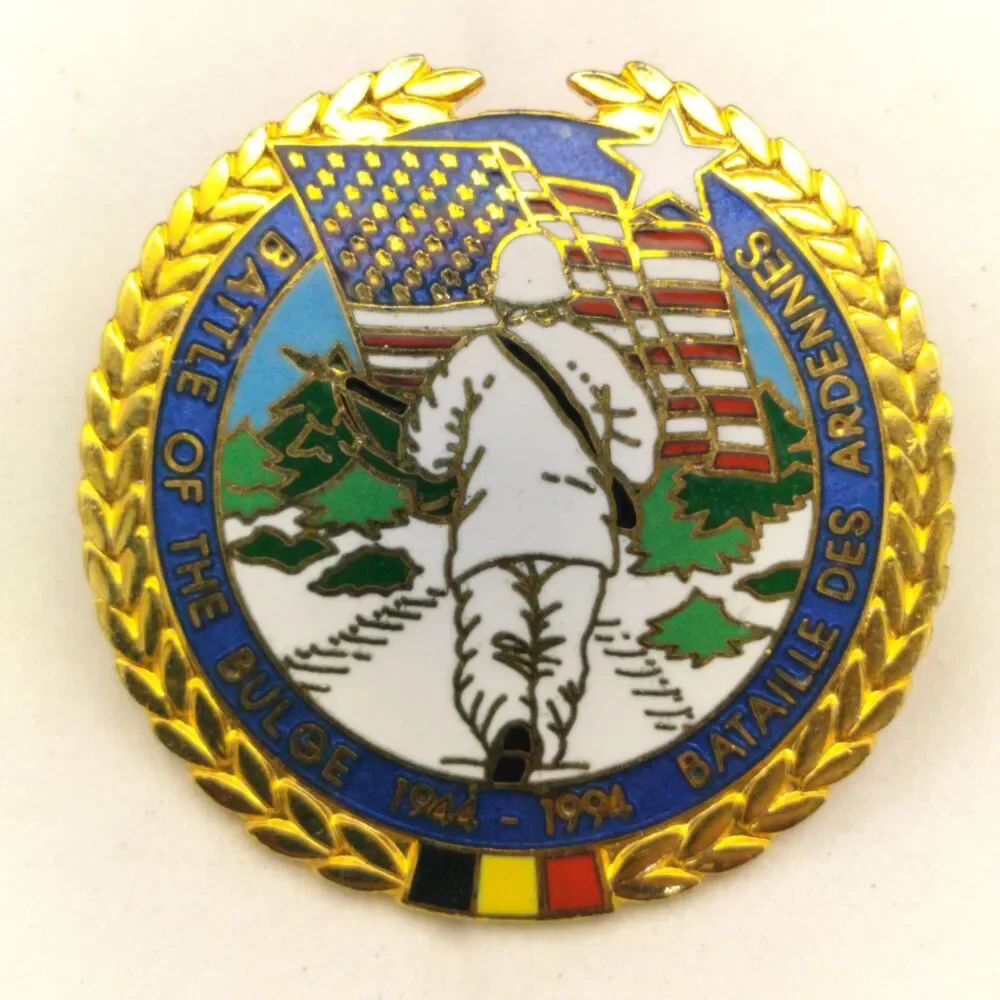 WWII Battle of the Bulge 50th Anniversary Commemorative Pin Badge 1944-1994